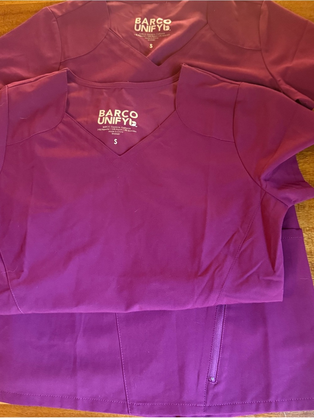 Barco Uniforms Wine V-Neck Short Sleeve Scrub Top Bundle Small